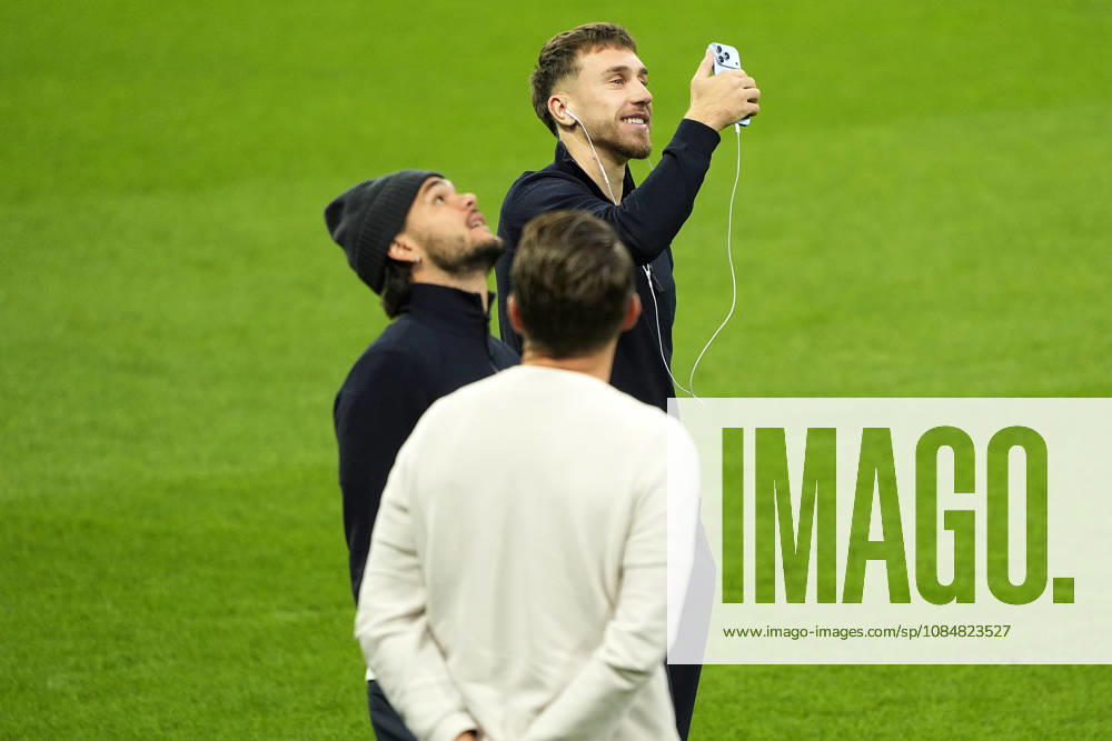 REAL MADRID CF v RB LEIPZIG. CHAMPIONS LEAGUE 2026 2027. ROUND 3. RB Leipzig s Maxime Esteve during walk around in Santiago Bernabeu Stadium after raining session prior to the Champions League round 3 match against Real Madrid CF. October 20 2026. (ALTERPHOTOS Acero) MadridSpain