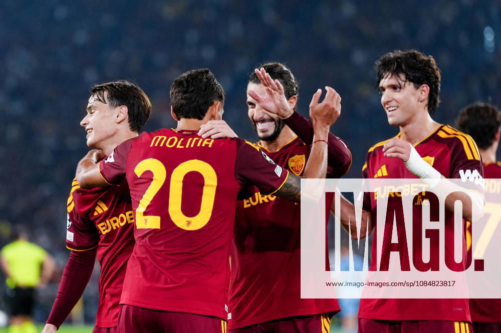 AS Roma v SK Slovan Bratislava - UEFA Champions League 2026 27 League Phase MD3 Nahuel Molina of AS Roma celebrates after scoring second goal during the AS Roma v SK Slovan Bratislava. - UEFA Champions League 2026 27 League Phase MD3 at Stadio Olimpico on October 20, 2026 in Rome, Italy Rome Stadio Olimpico Lazio Italy