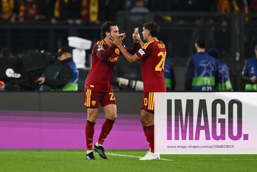 AS Roma v SK Slovan Bratislava - UEFA Champions League 2026 27 League Phase MD3 Mario Hermoso of A.S. Roma celebrates after scoring the goal in a 1-0 victory during the UEFA Champions League phase day 3 football match between A.S. Roma and S.K. Slovan Bratislava at the Olympic Stadium in Rome, Italy, on October 20, 2026. Rome Italy Italy