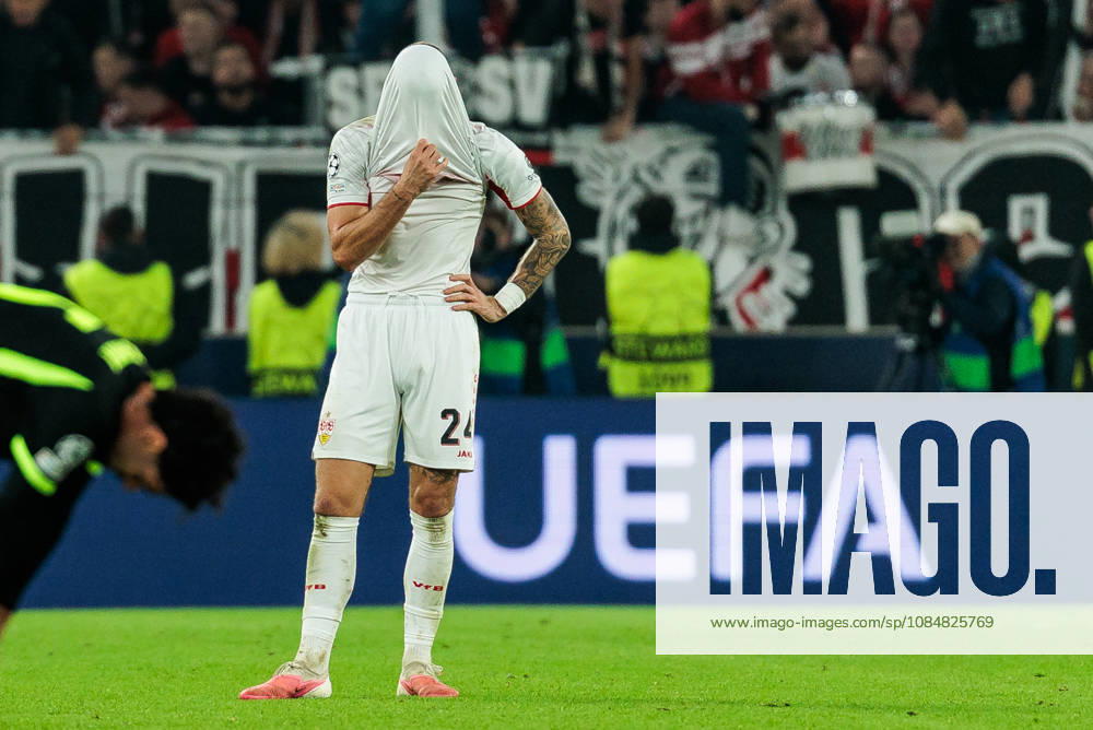 Jeff Chabot (VfB Stuttgart, 24) frustrated after the UEFA Champions League match between VfB Stuttgart vs. Atletico de Madrid at Arena Stuttgart on matchday 3 of the UEFA Champions League on October 20, 2026 in Stuttgart, Germany. Baden-Wuerttemberg Germany