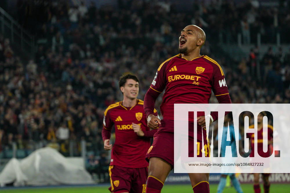 IPA89965276 - Donyell Malen of AS Roma and Matias Soule of AS Roma during the AS Roma vs. Slovan Bratislava UEFA Champions League soccer match in Rome, Italy, on October 20, 2026