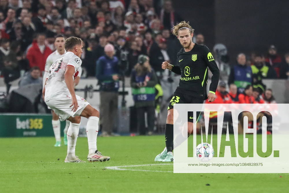 Stuttgart 20.10.2026. Pilka nozna Liga Mistrzow UEFA sezon 2026 2027 kolejka 3 mecz: VfB Stuttgart - Atletico Madryt --- Football UEFA Champions League season 2025 2026 round 3 match: VfB Stuttgart - Atletico de Madrid nz Morten Hjulmand Fot. Kacper Staniec NEWSPIX.PL --- newspix.pl