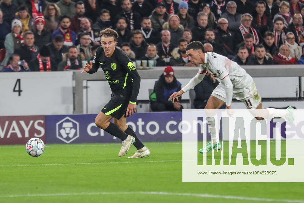 Stuttgart 20.10.2026. Pilka nozna Liga Mistrzow UEFA sezon 2026 2027 kolejka 3 mecz: VfB Stuttgart - Atletico Madryt --- Football UEFA Champions League season 2025 2026 round 3 match: VfB Stuttgart - Atletico de Madrid nz Pablo Barrios Fot. Kacper Staniec NEWSPIX.PL --- newspix.pl
