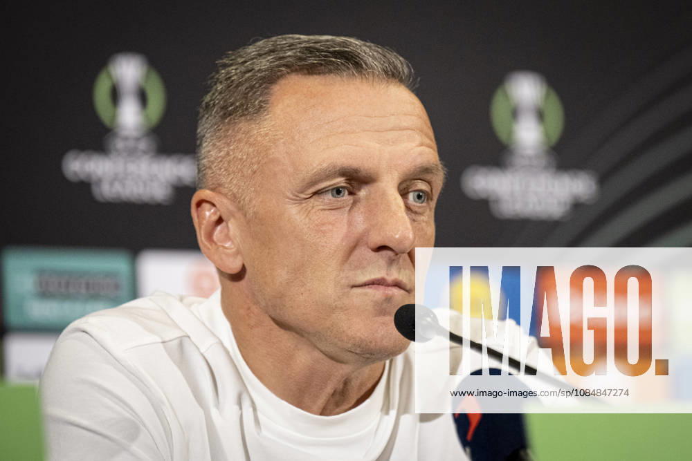 Coach of FK Jablonec Lubos Kozel speaks during the press conference, PK, Pressekonferenz prior to the Football Conference League 2nd round match FK Jablonec vs Brighton in Jablonec nad Nisou, Czech Republic, October 21, 2026. (CTKxPhoto RadekxPetrasek) CTKPhotoP2026102107233 CTKPhotoP2026102107233