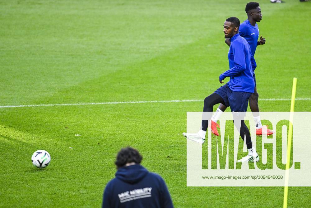 Michel-Ange Sumai Balikwisha of KAA Gent pictured in action during a training session of Belgian soccer team KAA Gent, Wednesday 21 October 2026 in Braga, Portugal. The team is preparing for the second match of the UEFA Conference League league phase against Portuguese SC Braga tomorrow. TOM GOYVAERTS TomxGoyvaerts x190521213x