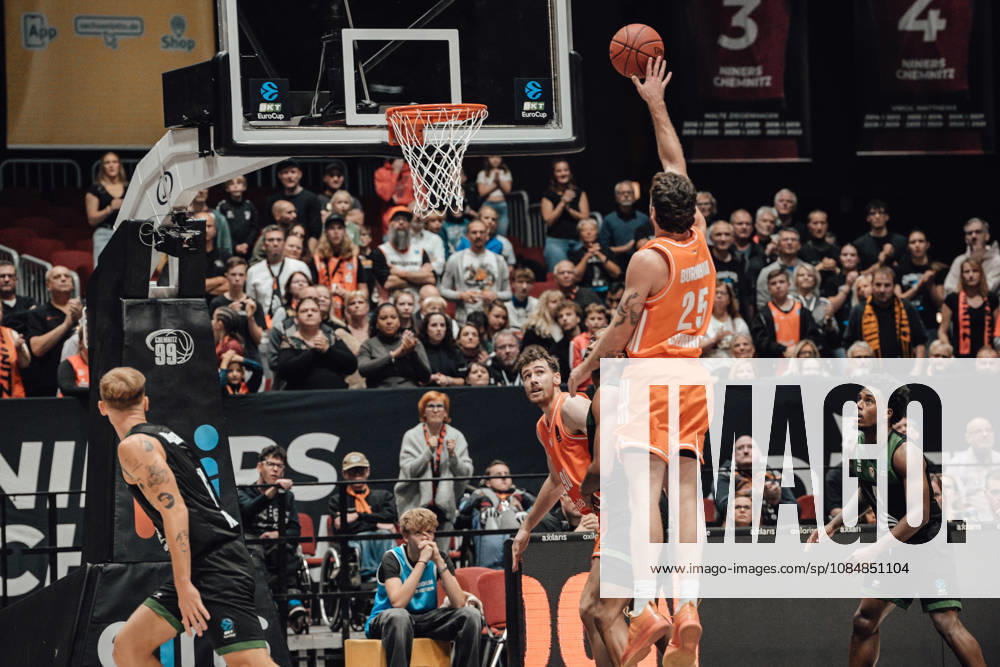 4. Spieltag des Basketball Eurocup Niners Chemnitz -Slask Wroclaw 21.10.2026 ab 19:00 Uhr Chemnitz, Chemnitz Arena Im Foto:25 Ben Burnham 4. Spieltag des Basketball Eurocup Niners Chemnitz -Slask Wroclaw Chemnitz Sachsen Deutschland