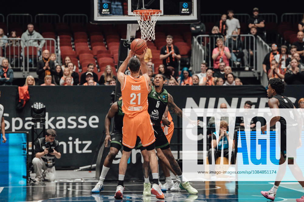 4. Spieltag des Basketball Eurocup Niners Chemnitz -Slask Wroclaw 21.10.2026 ab 19:00 Uhr Chemnitz, Chemnitz Arena Im Foto:21 Mateo Seric 4. Spieltag des Basketball Eurocup Niners Chemnitz -Slask Wroclaw Chemnitz Sachsen Deutschland