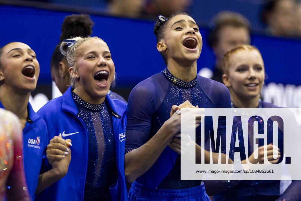 ROTTERDAM - The American gymnasts during the team final at the World Gymnastics Championships in Rotterdam Ahoy. IRIS VAN DEN BROEK ANP ANPxSportx IVx 573184914 originalFilename: 573184914