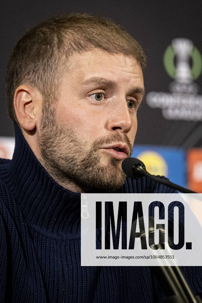 Coach Fabian Hurzeler of Brighton speaks during the press conference, PK, Pressekonferenz prior to the Football Conference League 2nd round match FK Jablonec vs Brighton in Jablonec nad Nisou, Czech Republic, October 21, 2026. (CTKxPhoto RadekxPetrasek) CTKPhotoP2026102108501 CTKPhotoP2026102108501