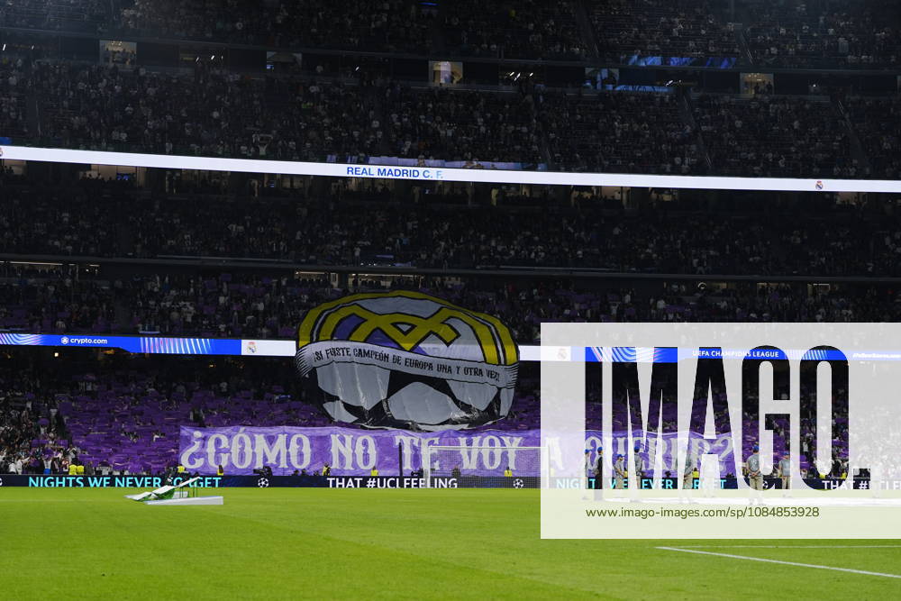 Real Madrid v RB Leipzig - UEFA Champions League 2026 27 League Phase MD3 MADRID, SPAIN - OCTOBER 21: Real Madrid fans make a choreography during the ceremony prior to the UEFA Champions League 2026 27 League Phase MD3 match between Real Madrid and RB Leipzig at Santiago Bernabeu Stadium on October 21, 2026 in Madrid, Spain. Madrid Santiago Bernabeu Spain