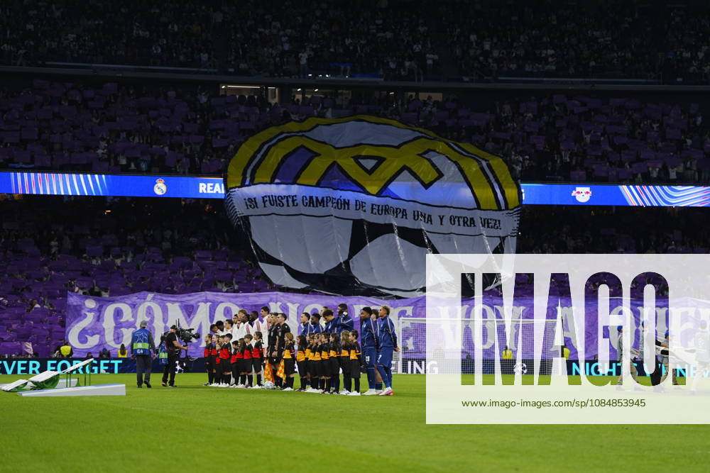 Real Madrid v RB Leipzig - UEFA Champions League 2026 27 League Phase MD3 MADRID, SPAIN - OCTOBER 21: Real Madrid fans make a choreography during the ceremony prior to the UEFA Champions League 2026 27 League Phase MD3 match between Real Madrid and RB Leipzig at Santiago Bernabeu Stadium on October 21, 2026 in Madrid, Spain. Madrid Santiago Bernabeu Spain