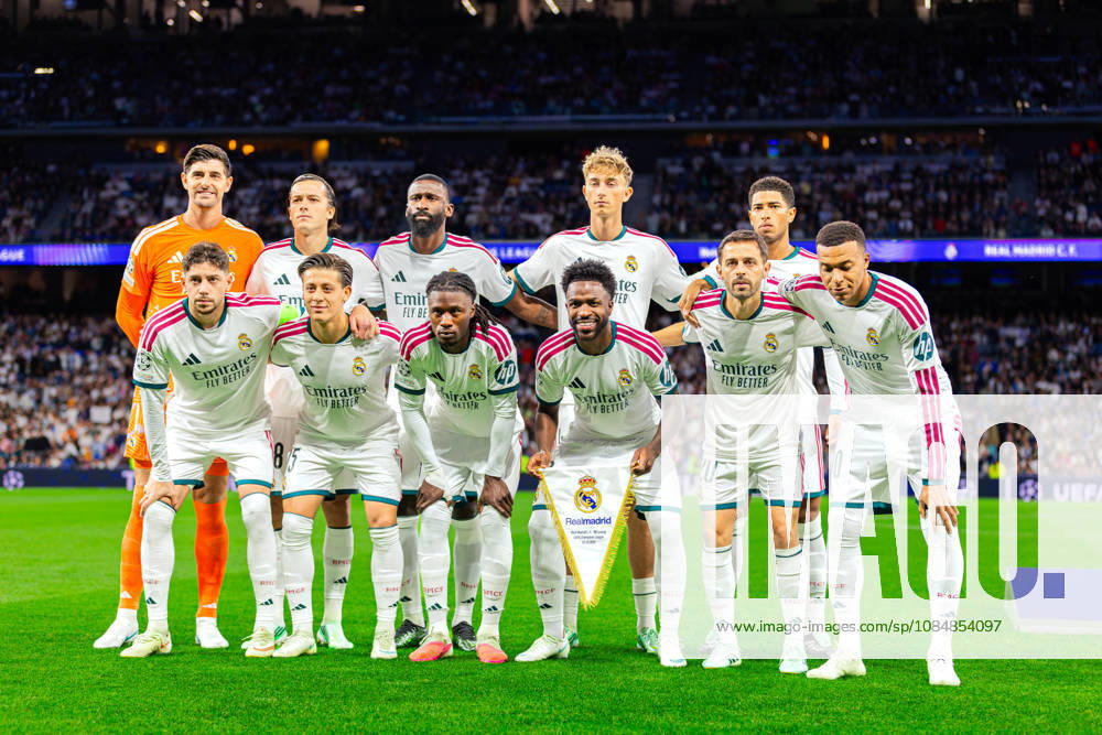 Fussball : UEFA Champions League, Ligaphase, 3. Spieltag, 21.10.2026, Real Madrid vs RB Leipzig, Santiago Bernabeu (Madrid) : Mannschaftsfoto, Totale