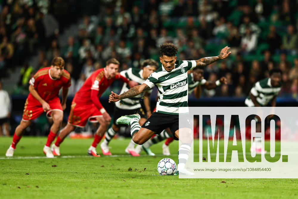 Sporting CP v LASK Linz. UEFA Champions League. Matchday 3. Luis Suarez of Sporting CP scores the 1-0 during the UEFA Champions League match between Sporting CP Portugal and LASK Linz played at Jose Alvalade Stadium on October 21, 2026 in Lisboa, Portugal. kpng