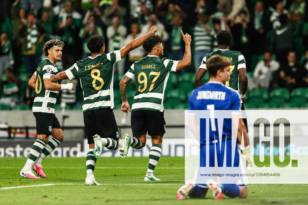 Sporting CP v LASK Linz. UEFA Champions League. Matchday 3. Luis Suarez of Sporting CP celebrating after scoring the 1-0 during the UEFA Champions League match between Sporting CP Portugal and LASK Linz played at Jose Alvalade Stadium on October 21, 2026 in Lisboa, Portugal. kpng