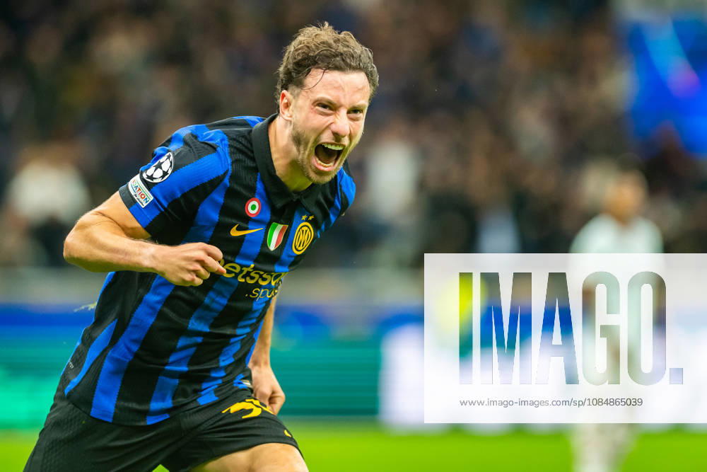 Carlos Augusto celebrates his goal during UEFA Champions League 2026 27 league phase game between Internazionale Milano and FC Shakhtar Donetsk (Gleb Soboliev Ball Raw Images) Milan San Siro Italy