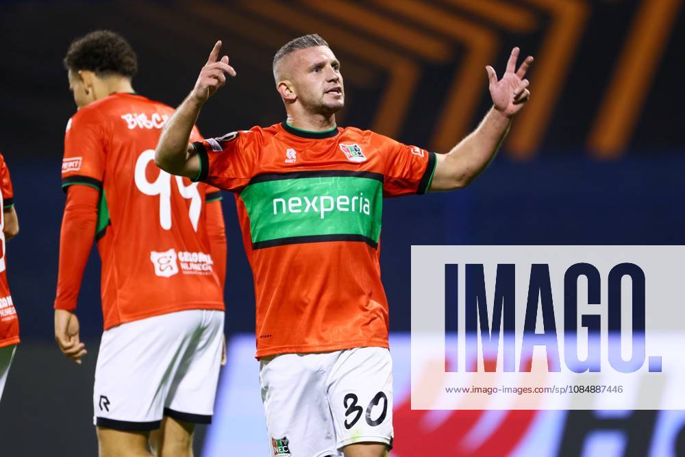 , Maksimir Stadium , season 2026 2027 , Europa League football match day 3 , match between Dinamo Zagreb and NEC , Picture shows NEC player Bryan Linssen celebrating the 2-2 Dinamo Zagreb - NEC x208957540x