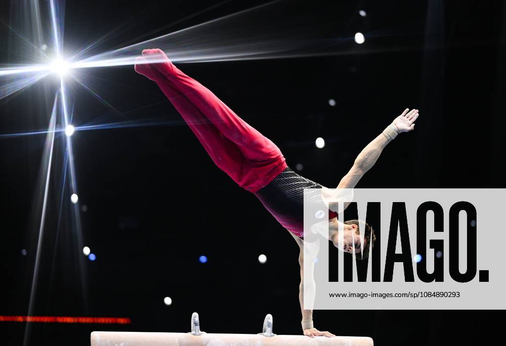 Netherlands Artistic Gymnastics World Championships 9270795 22.10.2026 Arsenii Dukhno of Team World Gymnastics Neutral Athletes 2 competes on the pommel horse during the men s team final at the 2026 World Artistic Gymnastics Championships in Rotterdam, the Netherlands. Alexey Filippov Sputnik Rotterdam Netherlands