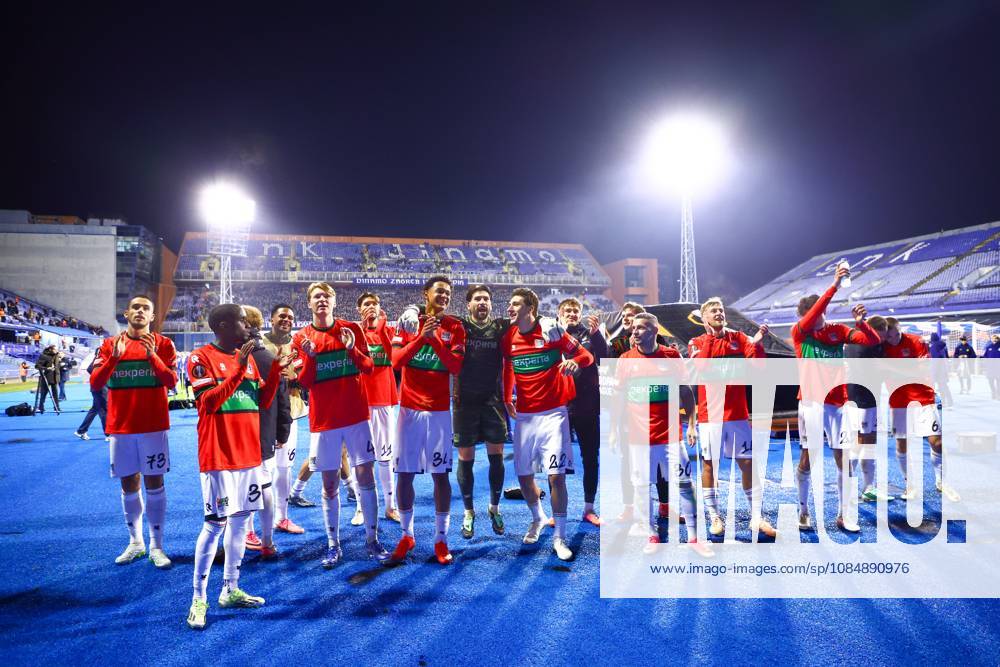 , Maksimir Stadium , season 2026 2027 , Europa League football match day 3 , match between Dinamo Zagreb and NEC , Picture shows NEC celebrating the 2-4 win Dinamo Zagreb - NEC x208960229x