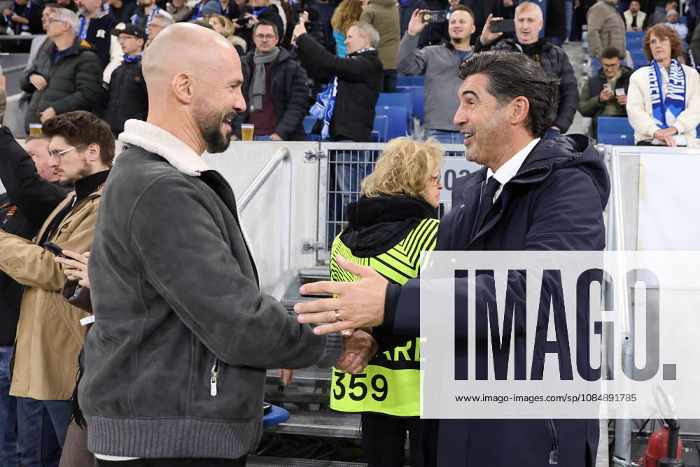 Sinsheim, Germany - Octobre 22: headcoach Christian Ilzer (TSG 1899 Hoffenheim) and headcoach Paulo Fonseca (Olympique Lyonnais) during the UEFA Europa League phase Matchday 3 2026 27 match between TSG Hoffenheim and Olympique Lyon at Rhein Neckar Arena on Octobre, 2026 in Sinsheim, Germany