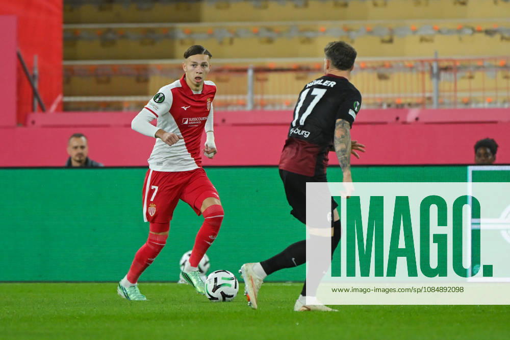 Mathys Detourbet (ASM) - UEFA Conference League match between AS Monaco and SC Freiburg on October 22, 2026 at the Louis II Stadium in Monaco.