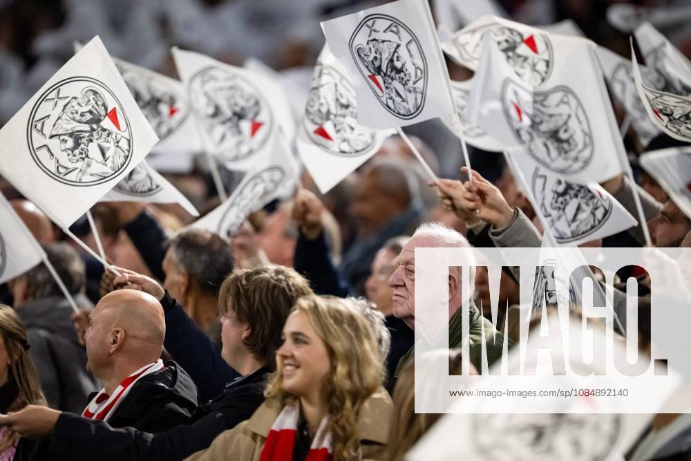 AMSTERDAM - Ajax supporters prior to the UEFA Conference League match between AFC Ajax and Atalanta BC at the Johan Cruijff ArenA on October 22, 2026 in Amsterdam, the Netherlands. OLAF KRAAK ANP UEFA Conference League 2026 27 ANPxSportx IVx 573293473 originalFilename: 573293473