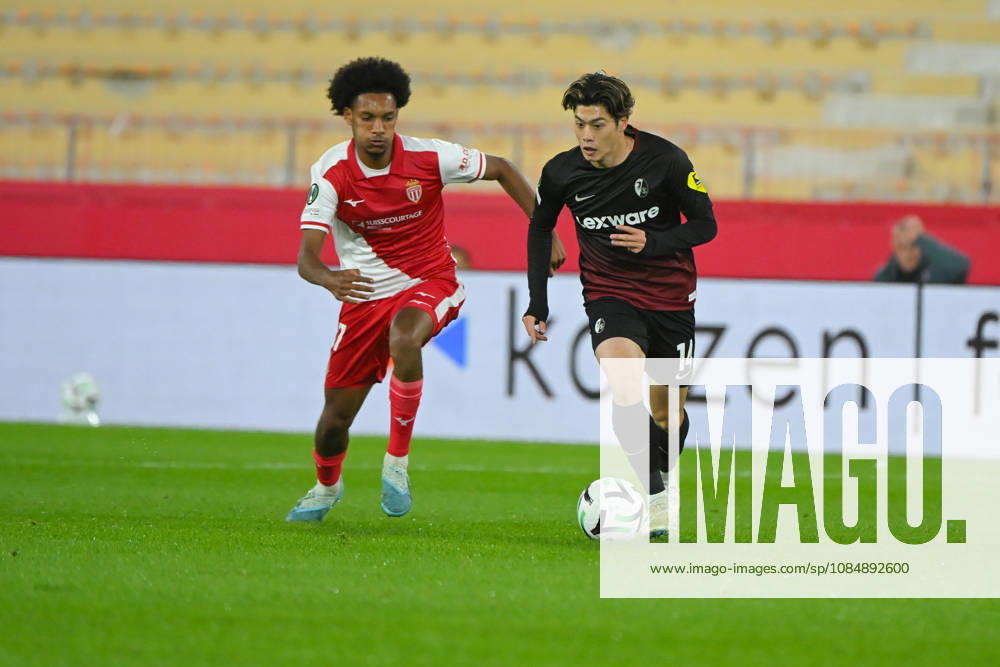 Yuito Suzuki (SC Freiburg) - UEFA Conference League match between AS Monaco and SC Freiburg on October 22, 2026 at the Louis II Stadium in Monaco.