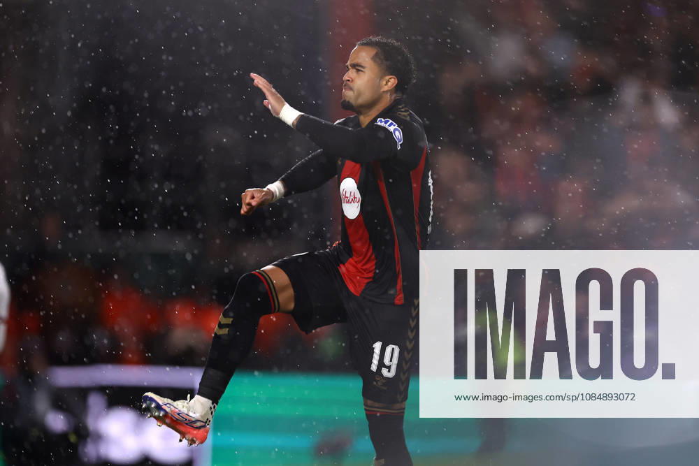 Bournemouth v AC Milan 22 October 2026, Bournemouth - UEFA Europa League - Bournemouth v AC Milan - Justin Kluivert of Bournemouth celebrates scoring the opening goal - Photo: Jacques Feeney Offside. Bournemouth UK