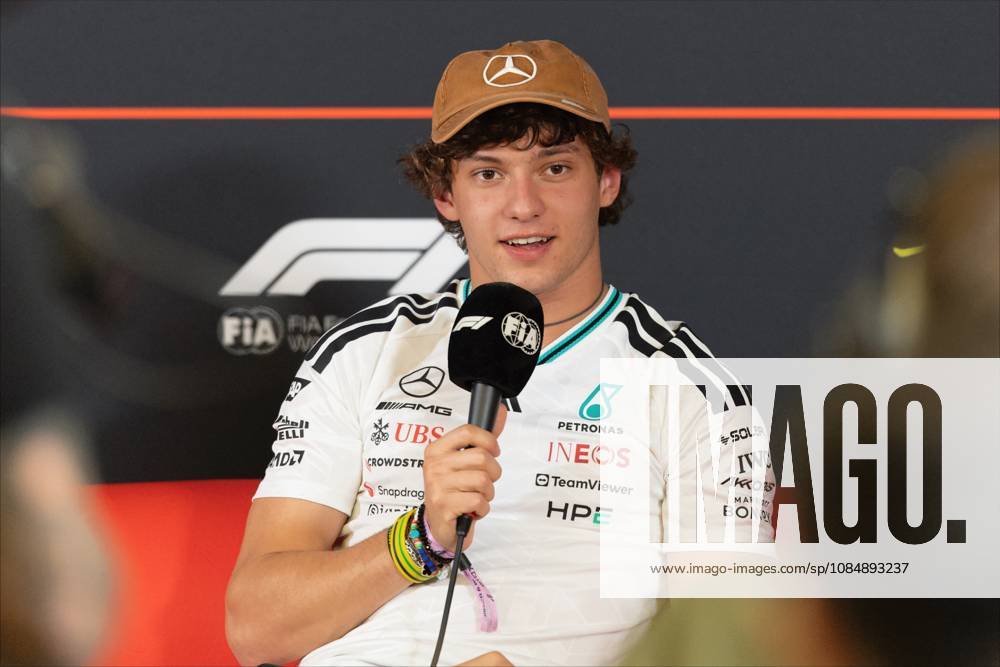 22nd October 2026; Circuit of the Americas, Austin, United States; Formula 1, United States Grand Prix, Arrival Day; Andrea Kimi Antonelli (12) of Italy and Mercedes-AMG PETRONAS Formula One Team at a press conference, PK, Pressekonferenz BobxKupbens