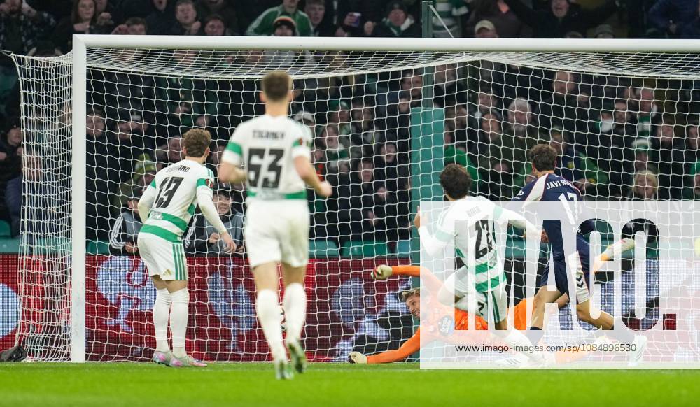 Celtic midfielder Mika Baur shoots past Celta Vigo goalkeeper Ionut Radu and scores to give Celtic a 1-0 lead Celtic v Celta Vigo, UEFA Europa League, Football, Celtic Park, Glasgow, Scotland, UK - 22 Oct 2026Glasgow Celtic Park Scotland United Kingdom