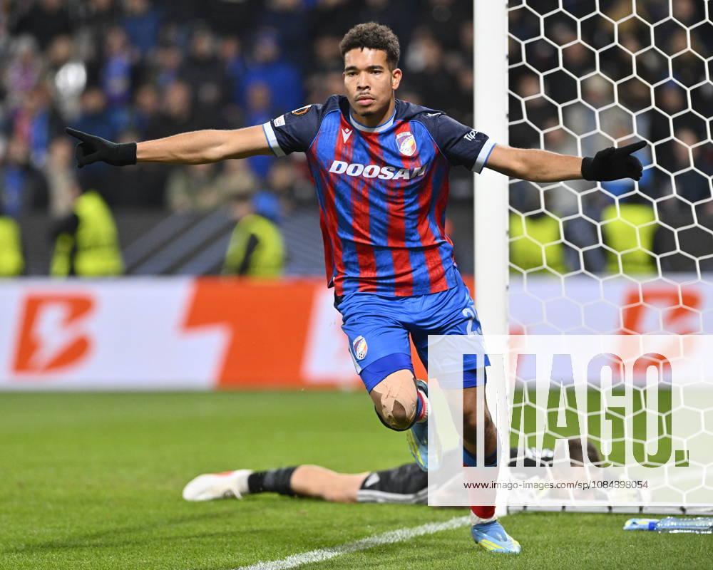Fotball UEFA Europa League 3rd round match: Viktoria Plzen vs Levski Sofia in Pilsen, Czech Republic, October 22, 2026. Christophe Kabongo of Viktoria celebrates goal. (CTKxPhoto MiroslavxChaloupka) CTKPhotoP2026102210048 CTKPhotoP2026102210048