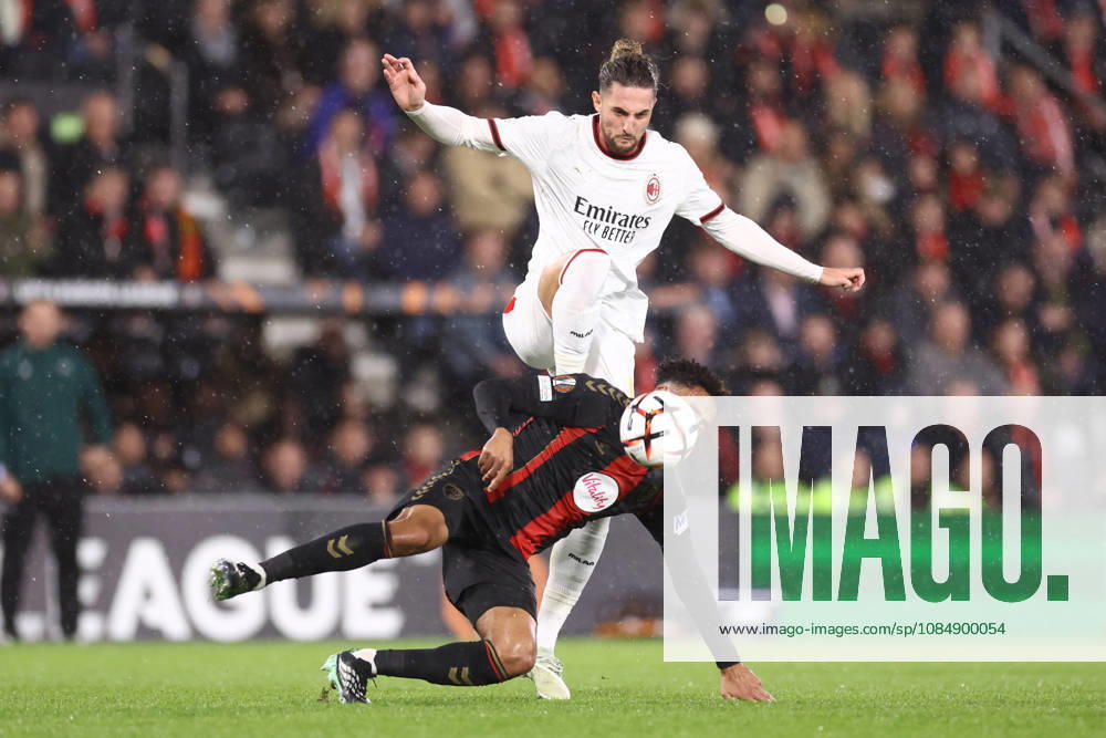 Bournemouth v AC Milan 22 October 2026, Bournemouth - UEFA Europa League - Bournemouth v AC Milan - Adrien Rabiot of AC Milan and James Hill of Bournemouth - Photo: Jacques Feeney Offside. Bournemouth UK