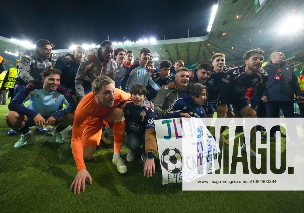 Celta Vigo players celebrate with their fans at full-time. Final score Celtic 1 Celta Vigo 2. Celtic v Celta Vigo, UEFA Europa League, Football, Celtic Park, Glasgow, Scotland, UK - 22 Oct 2026Glasgow Celtic Park Scotland United Kingdom