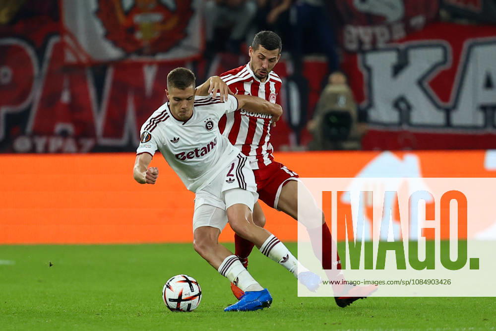 Olympiacos F.C. v AC Sparta Prague UEFA Europa League Roman Yaremchuk of Olympiacos F.C. and Martin Suchomel of AC Sparta Prague during the UEFA Europa League match at Karaiskakis Stadium, Piraeus 22 10 2026 UK Newspapers OUT