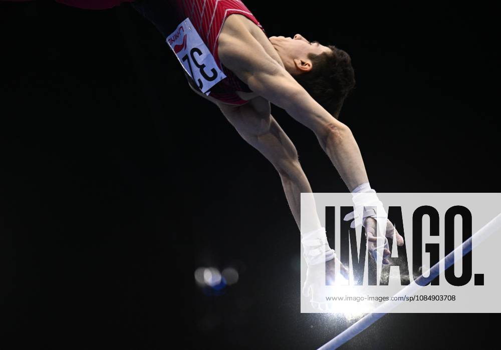 Netherlands Artistic Gymnastics World Championships 9271017 22.10.2026 Arsenii Dukhno of Team World Gymnastics Neutral Athletes 2 competes on the horizontal bar during the men s all-around final at the 2026 World Artistic Gymnastics Championships in Rotterdam, the Netherlands. Alexey Filippov Sputnik Rotterdam Netherlands