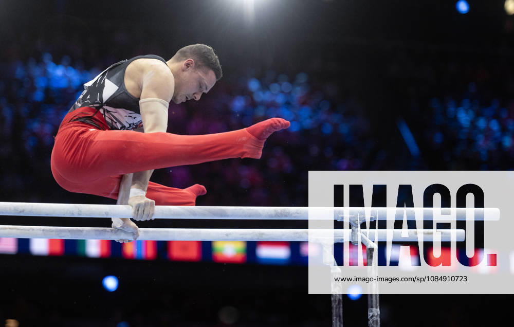 Rotterdam The Netherlands 22nd October 2026 World Championships artistic gymnastics. Mens all round final Parallel bars Noe Seifert (SUI) turnen