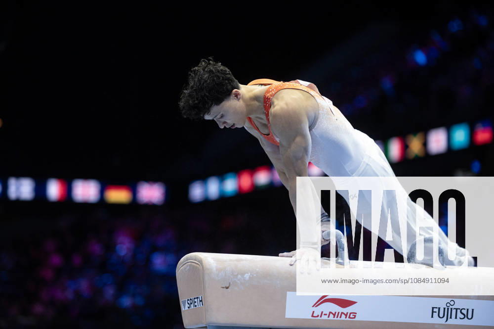Rotterdam The Netherlands 23rd October 2026 World Championships artistic gymnastics. Pommel Horse Jermain Gruenberg (NED) turnen