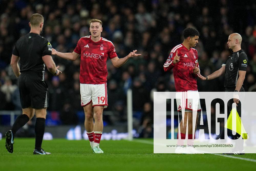 Liam Delap of Nottingham Forest had words with the referee Ipswich Town v Nottingham Forest, Premier League, Football, Portman Road, Ipswich, UK - 23 Oct 2026Ipswich Portman Road United Kingdom