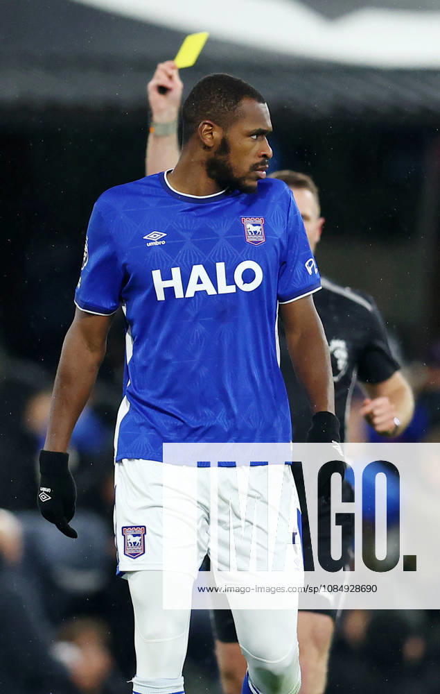 Ipswich, England, 23rd October 2026. A yellow card for Issa Diop of Ipswich Town during the Ipswich Town vs Nottingham Forest Premier League match at Portman Road, Ipswich. Picture credit should read: Paul Terry Sportimage . SPI_029_PT_Ipswich_Forest SPI-5093-0030