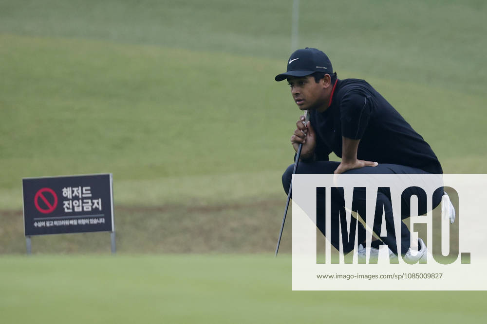 Oct 25, 2026-Cheonan, South Korea-Yurav PREMLALL of South Africa action on 1th Green during a DP World Tour Genesis Championship Final Round at Woo Jeong Hills CC in Cheonan, South Korea. DP Tour Genesis Championship Final Round - ZUMAr168 20261025_aap_r168_013