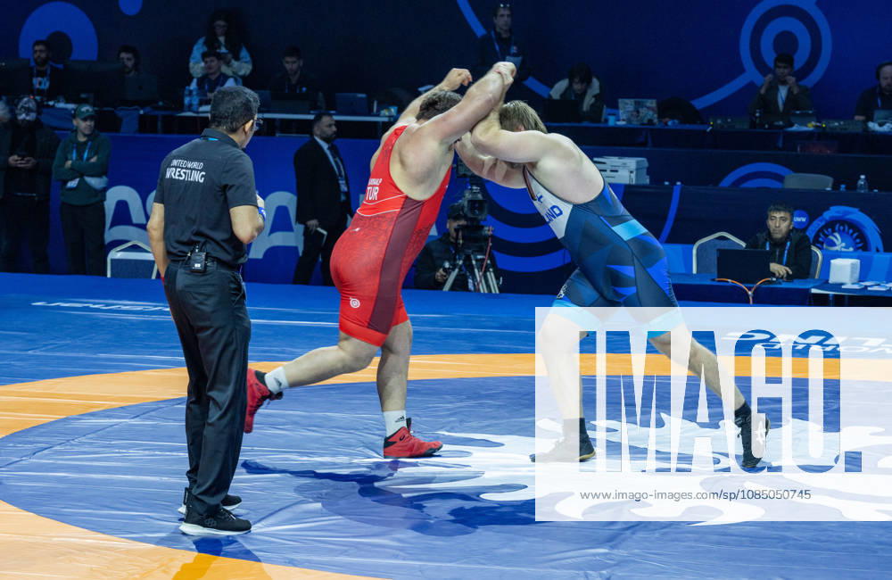 Astana, 2021 World Wrestling Championshi, Kazakhstan: MATTI ELIAS KUOSMANEN of Finland competes in the men s Greco-Roman 130kg quarterfinals at the Senior World Wrestling Championships in Astana, Kazakhstan, October 25, 2026. . Astana Kazakhstan - ZUMAt172 20261025_zip_t172_008