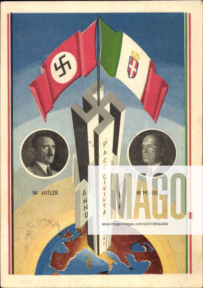 Staatstreffen Hitler Mussolini in Rom 1938, Achsenmächte, Pace Civililta Lavoro Anno XVI