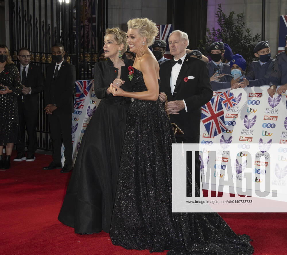 Sharon Stone and Hannah Waddingham attend the Pride of Britain awards in partnership with TSB at the Grosvenor House Hotel, Park Street in London. London United Kingdom - ZUMAs197 20211030_zaa_s197_569