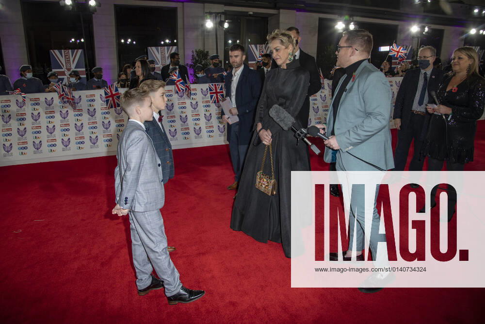 Sharon Stone, Hughie Higginson and Freddie Xavi attend the Pride of Britain awards in partnership with TSB at the Grosvenor House Hotel, Park Street in London. London United Kingdom - ZUMAs197 20211030_zaa_s197_530