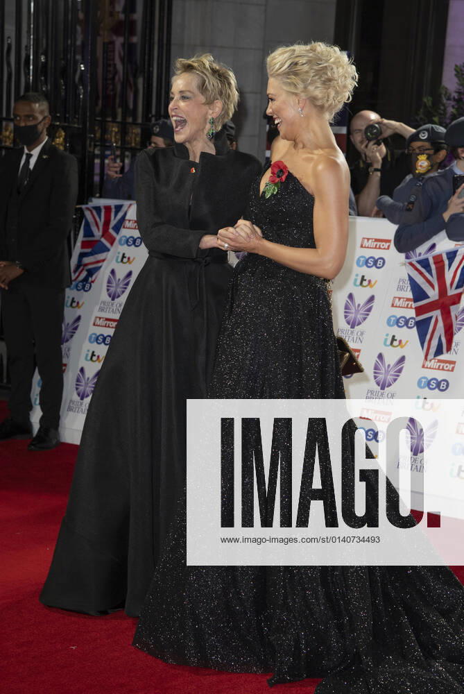 Sharon Stone and Hannah Waddingham attend the Pride of Britain awards in partnership with TSB at the Grosvenor House Hotel, Park Street in London. London United Kingdom - ZUMAs197 20211030_zaa_s197_524