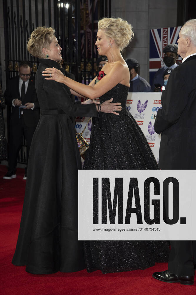 Sharon Stone and Hannah Waddingham attend the Pride of Britain awards in partnership with TSB at the Grosvenor House Hotel, Park Street in London. London United Kingdom - ZUMAs197 20211030_zaa_s197_522