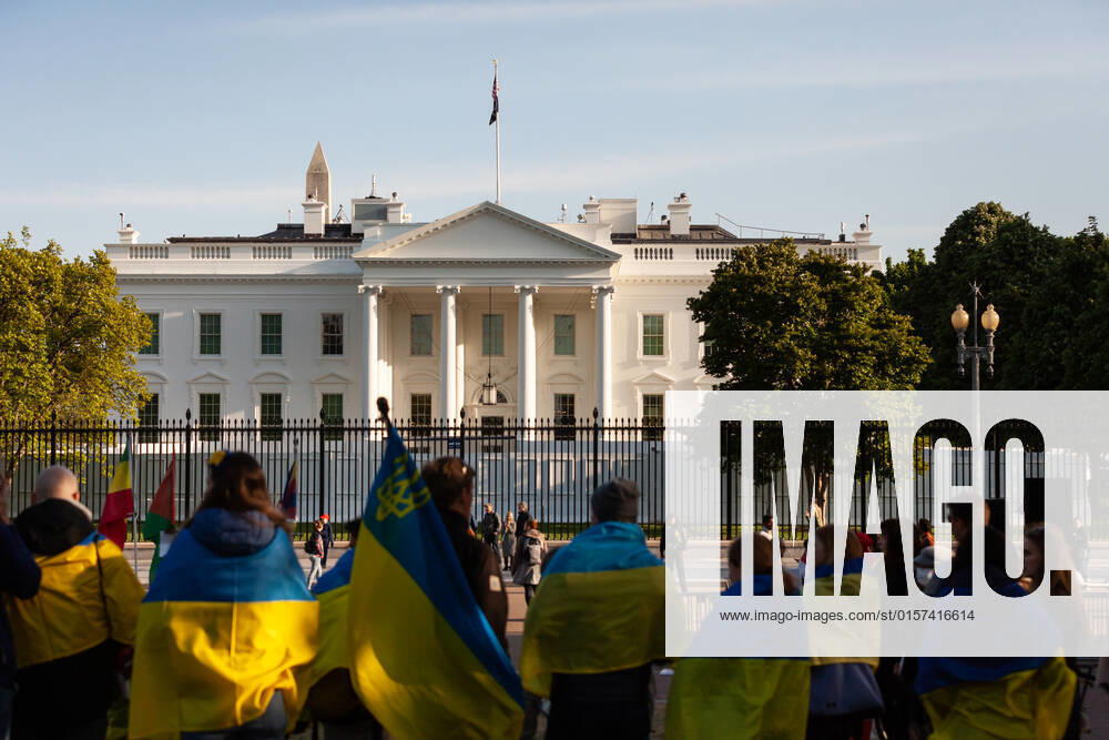 Belarusian opposition leader Sviatlana Tsikhanouskaya attends Ukraine protest Protesters wear Ukrainian flags during a rally at the White House against Russia s war in Ukraine. The Belarusian community in the Washington, DC metro area joined US Ukrainian Activists daily protest at the White House to show their support. Both countries currently suffer at the hands of Russian President Vladimir Putin: Ukraine is under attack, and Belarus is led by Putin puppet Alexander Lukashenko. Washington DC United States