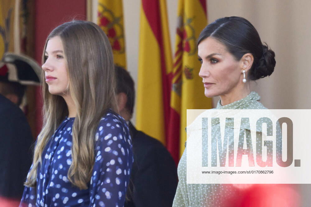 Madrid Princess Sofia and Queen Letizia attend the military parade during the Dia de la Hispanidad, the national day, at Paseo de la Castellana in Madrid. No Spain Â