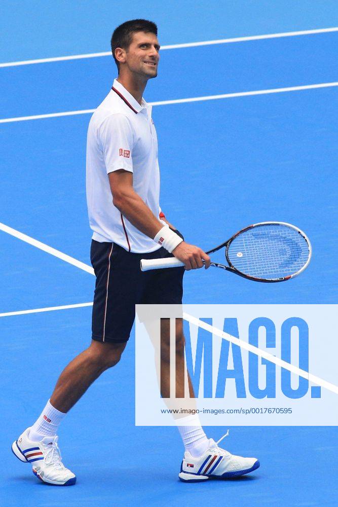(141003) -- BEIJING, Oct. 3, 2014 -- Novak Djokovic of Serbia reacts after winning the men s quarterfinal match at the China Open tennis tournament in Beijing, China, Oct. 3, 2014. (SP)CHINA-BEIJING-TENNIS-CHINA OPEN XingxGuangli