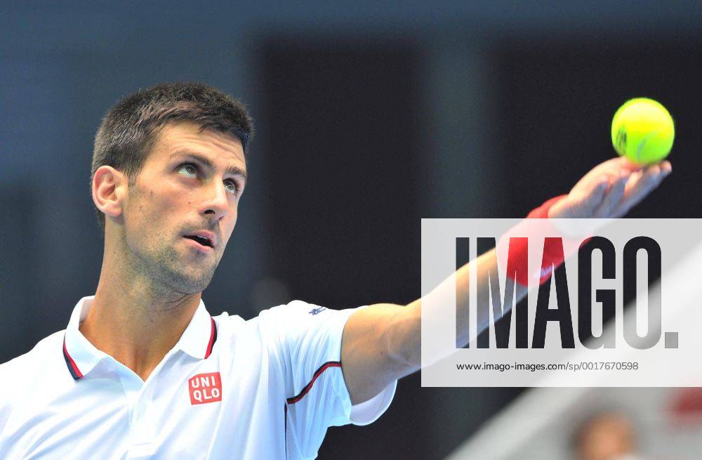 (141003) -- BEIJING, Oct. 3, 2014 -- Novak Djokovic of Serbia serves the ball during the men s quarterfinal match at the China Open tennis tournament in Beijing, China, Oct. 3, 2014. (SP)CHINA-BEIJING-TENNIS-CHINA OPEN LixWen