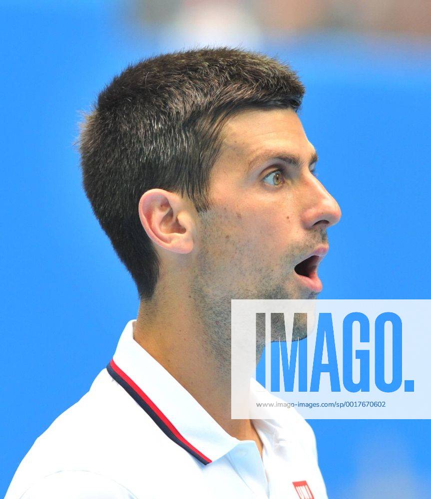 (141003) -- BEIJING, Oct. 3, 2014 -- Novak Djokovic of Serbia reacts during the men s quarterfinal match at the China Open tennis tournament in Beijing, China, Oct. 3, 2014. (SP)CHINA-BEIJING-TENNIS-CHINA OPEN LixWen